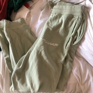 sage green joggers